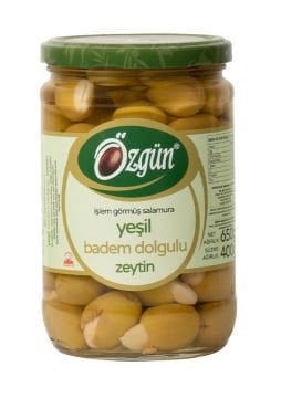 Badem Dolgulu Zeytin - 1/2'lik Cam Kav.