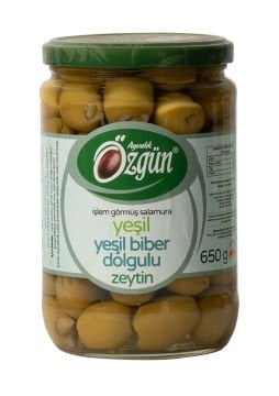 Yeşil Biber Dolgulu Zeytin - 1/2'lik Cam Kav.