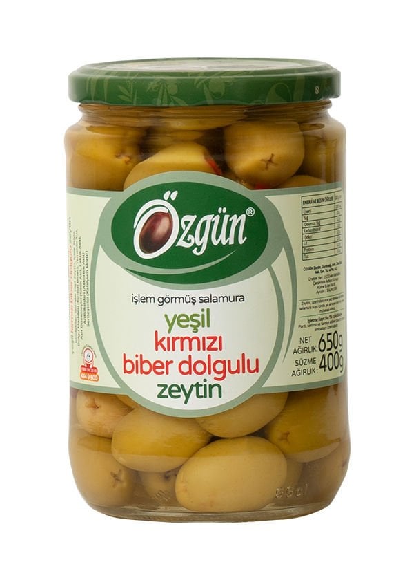 Kırmızı Biber Dolgulu Zeytin - 1/2'lik Cam Kav.