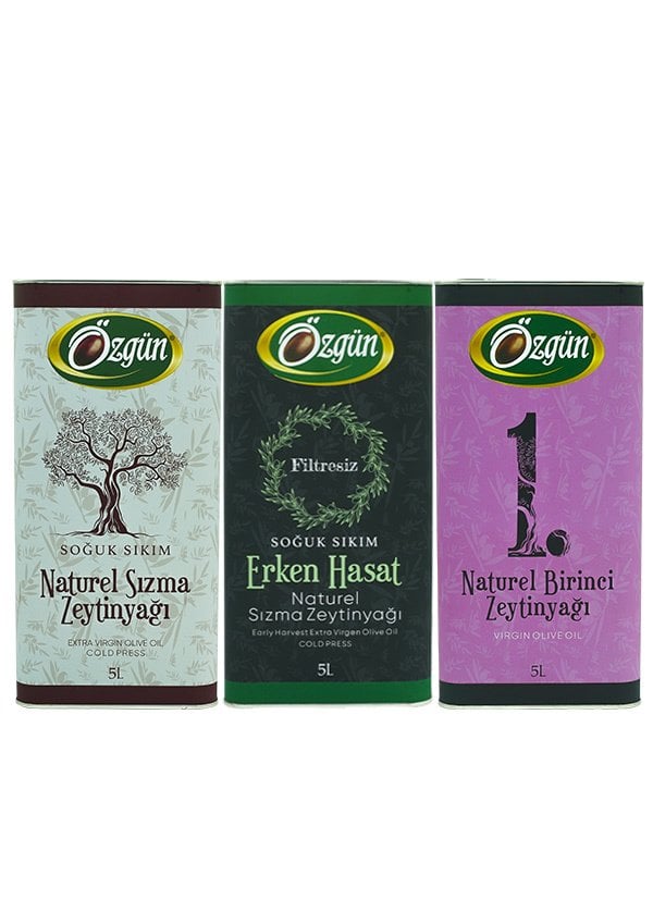 Özgün Zeytinyağı Üçlüsü - 5 L Teneke 3'lü Set