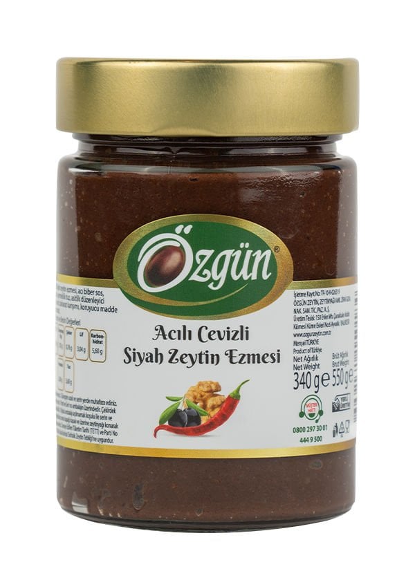 Siyah Zeytin Ezmesi Acılı Cevizli - 340 g