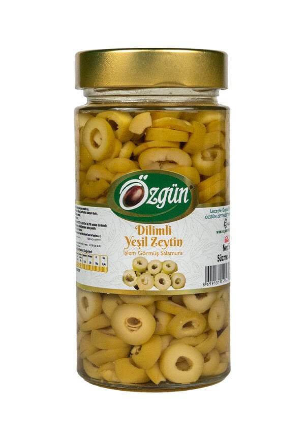 Dilimli Yeşil Zeytin - 500 g Cam Kav.